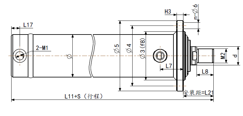 工程油缸之端部法蘭連接
